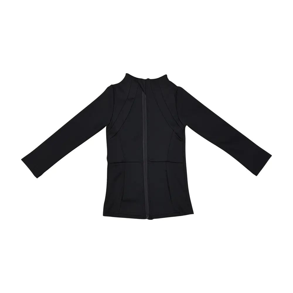 Girls' Full Zip Stretchy Plain Long Sleeve Warm Child Sized Outerwear Coats - Tight-Fitting Athletic Jackets for Active Play, Yoga
