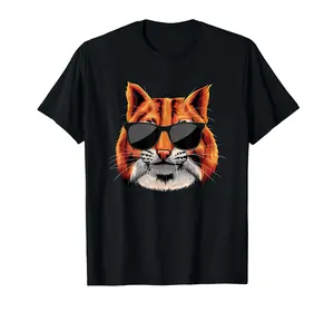 Cool Bobcat For Men Women Bobcats Sunglasses Animal Lover T-Shirt