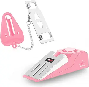 Portable Door Lock & Door Stop Alarm Set, Dual Protection Home Security Door Kit, Door Lock Devices Pocket Self Defensey Tools for Traveling Home Apartment