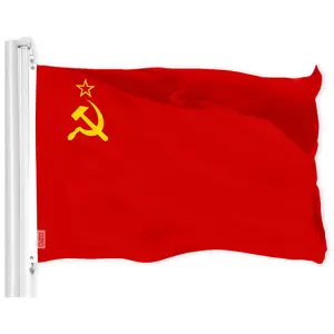 G128 Union of Soviet Socialist Republics USSR Flag | 3x5 Ft | LiteWeave Pro Series Printed 150D Polyester | Indoor/Outdoor, Vibrant Colors, Brass Grommets, Thicker and More Durable Than 100D 75D Poly