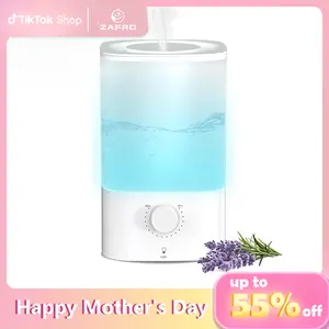 ZAFRO 3.2L Comfort Humidifiers for Bedroom, 360° Adjustable Nozzle & 7 Color LED Night Light, Top Fill Design & Multiple Mist Levels, Ultrasonic Cool Mist Humidifier with Auto Shut-off, White