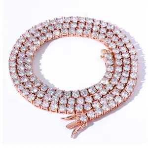 Necklace Hip Hop Tennis Chain 3mm/4mm/5mm Single Row Zircon Necklace Bracelet Tennis Necklace
