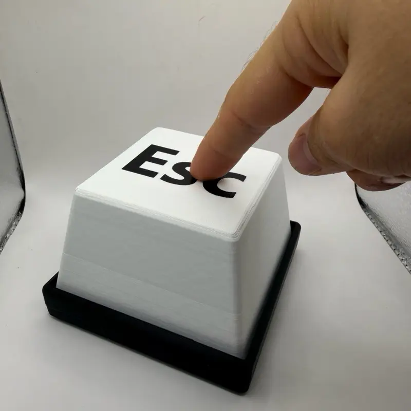 Large Clicking ESC Key Button | Clicky Desk Toy | Stress Relief Fidget Button | Office Desk Gadget | Mechanical Key Decor