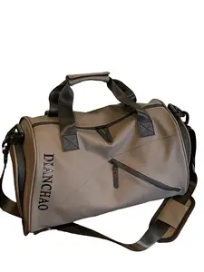 Leather Cylinder Travel Bag Multifunctional Crossbody Gym Bag Large Capacity Commuter Short Trip Luggage Bag