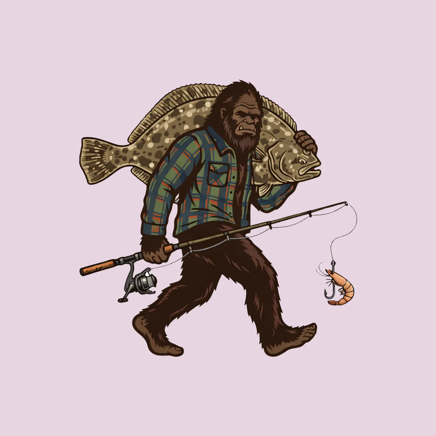 Legendary Bigfoot Fishing Sticker, Sasqatch Carrying Giant Bass Vinyl Decal, Waterproof for Laptop, Car, Boat, Tackle Box