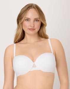 Maidenform DreamWire Multiway Strapless Bra with Underwire Lightweight Shaping Fabric Convertible Straps No Show Smoothing Cushioned Support Wedding Bra DM2310