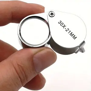 Cufflink Jewelry Magnifier, Magnifying Glass 30x21mm High-Definition Lens Appraisal Tool for Jewelers Precisely Observe Details of Jade and Jadeite Essential for Antique Collection and Appreciation Portable and Compact
