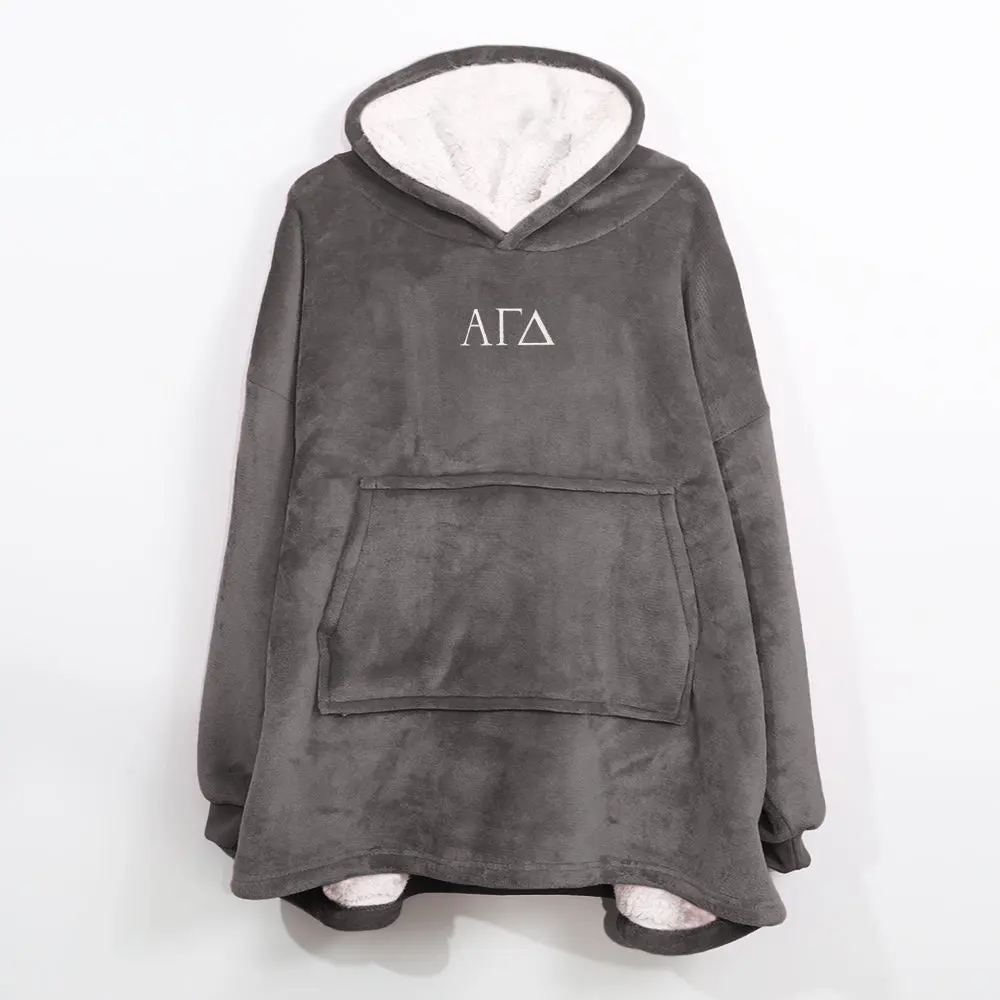 Alpha Gamma Delta Blanket Hoodie | Charcoal