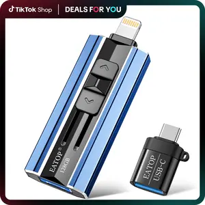 EATOP Flash Drives Intended for iPhone, Memory Stick Storage for Photos and Videos, USB External Memory Storage Flash Drive Compatible with iPhone iPad Android and Computers