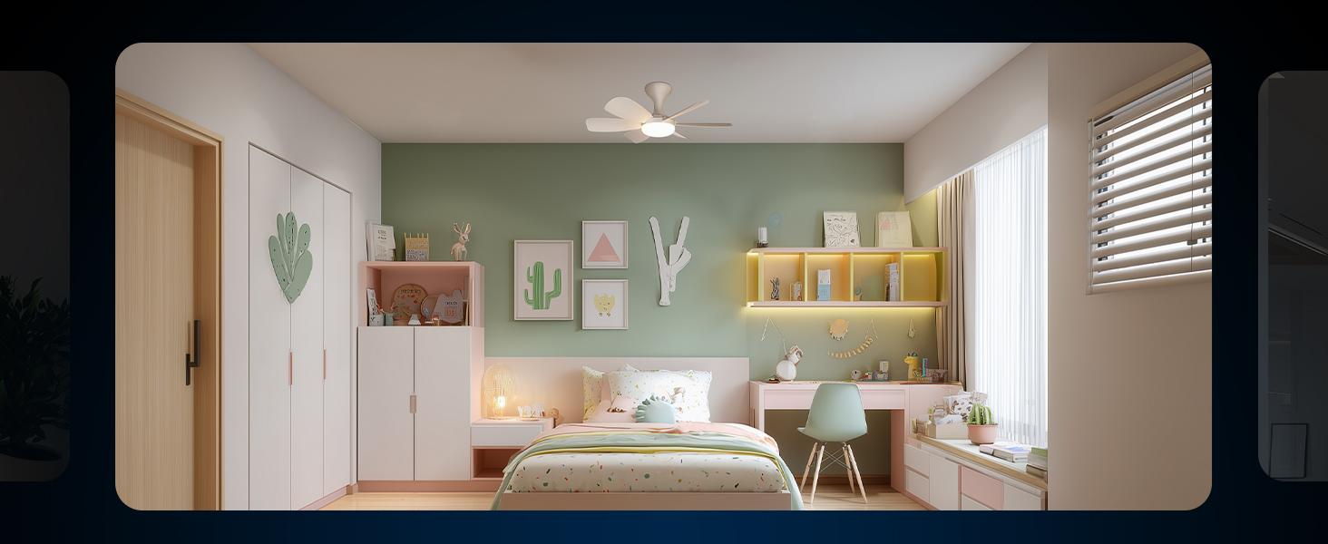 Socket Ceiling Fan with Lights & Remote App, E26/E27 Base, Dimmable 3-Color, Reversible Motor, Easy Screw-in Installation for Bedroom, Living Room, Kitchen & Garage