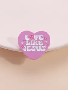 1 Heart Badge with Healing Christian Quote 'love Like Jesus', Fashion Accessory, Gentle Enamel Pin for Thoughtful Bible Group Gifts, Sunday Worship Brooch