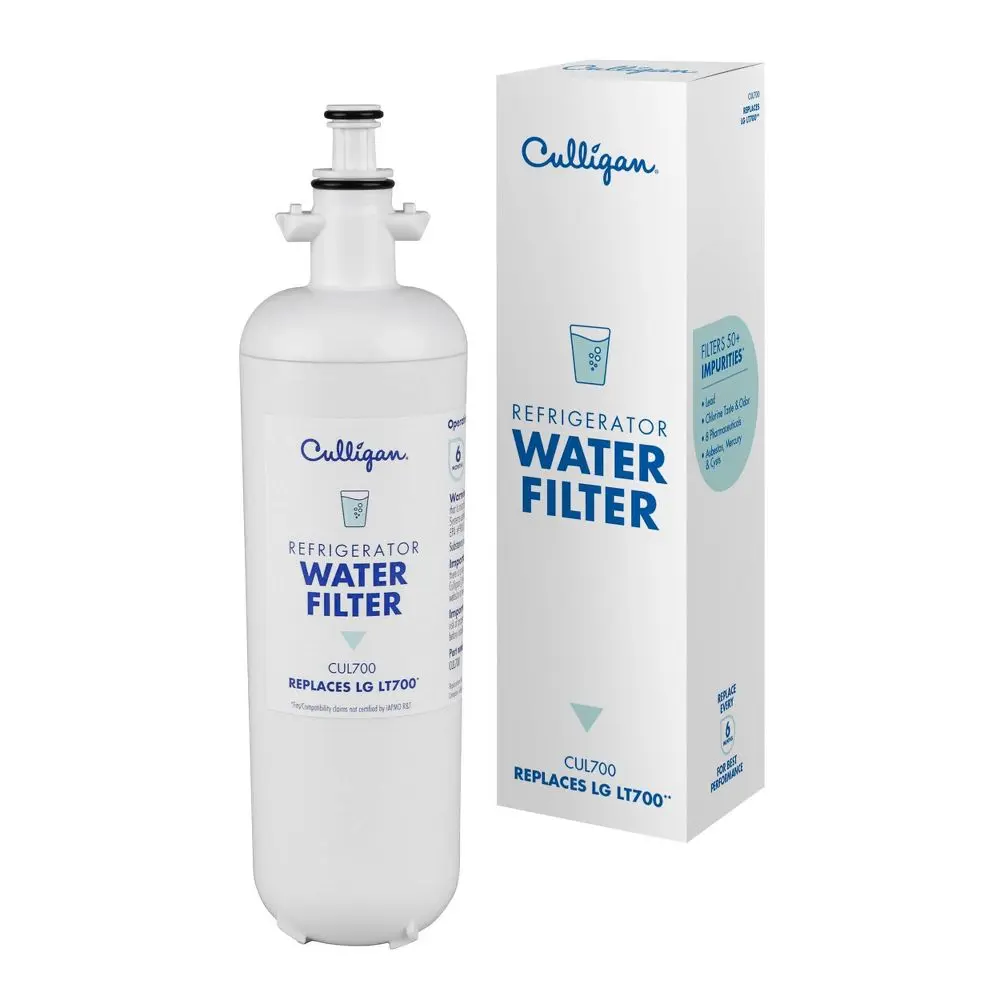 Culligan CUL700 Cartridge Refrigerator Water Filter, Replacement for LG LT700P, Reduces Contaminants, Removes Lead and Lead Compounds, Eliminates Impurities, Removes Impurities