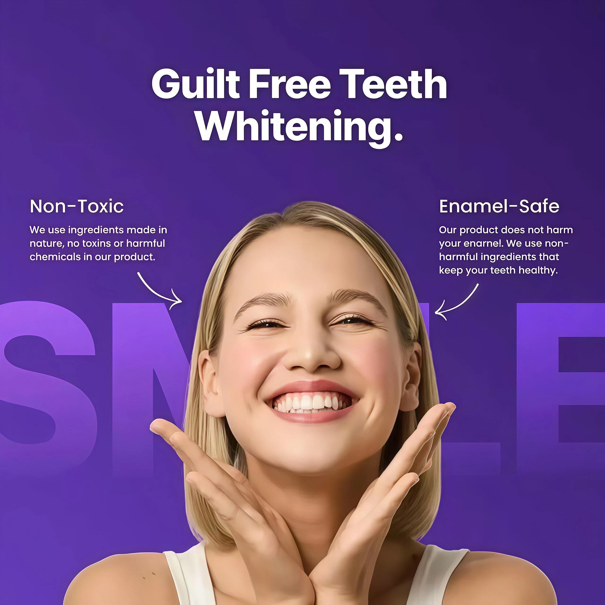 DRDENT Purple Teeth Whitening Strips - 7/21 Whitening Sessions - Safe for Enamel - Non Sensitive Teeth Whitening - Peroxide-Free