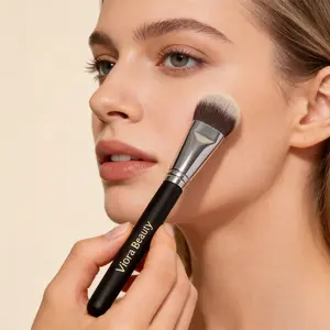 Viora Beauty Dense Bristle Powder Brush, Vegan Makeup Tool for Flawless Base, Blush & Contour Application