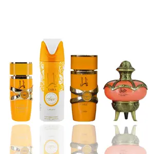 Lattafa 4-Piece Unisex Bundle - Yara Tous Fragrance, 20ml Fragrance, Yara Tous Deodorant, Durrah Body Care with Violet, Vanilla, Coconut Notes