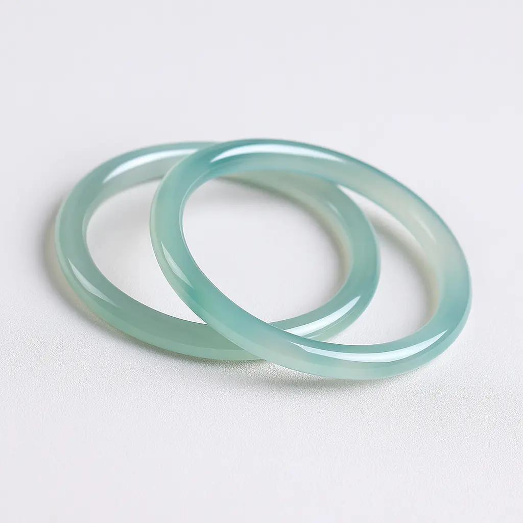 Natural Misty Green Chalcedony Bangle | Viral Lucky Bracelet | Gift for Her