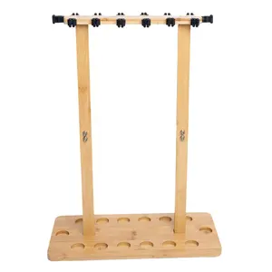 Kylebooker Fishing Pole Rod Racks—Floor Stand Bamboo Fishing Gear Equipment Storage Organizer, Easy Installation - Rectangular rods holder