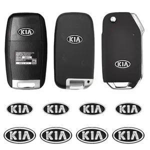 5/10/20Pcs 14/17mm Aluminum Car Remote Key Stickers Emblem Badge Decoration For KIA K2 K3 K5 K9 Rio 3 4 Ceed Picanto Sportage Cerato Sorento Carnival Forte Optima Soul Niro Car Styling Accessories