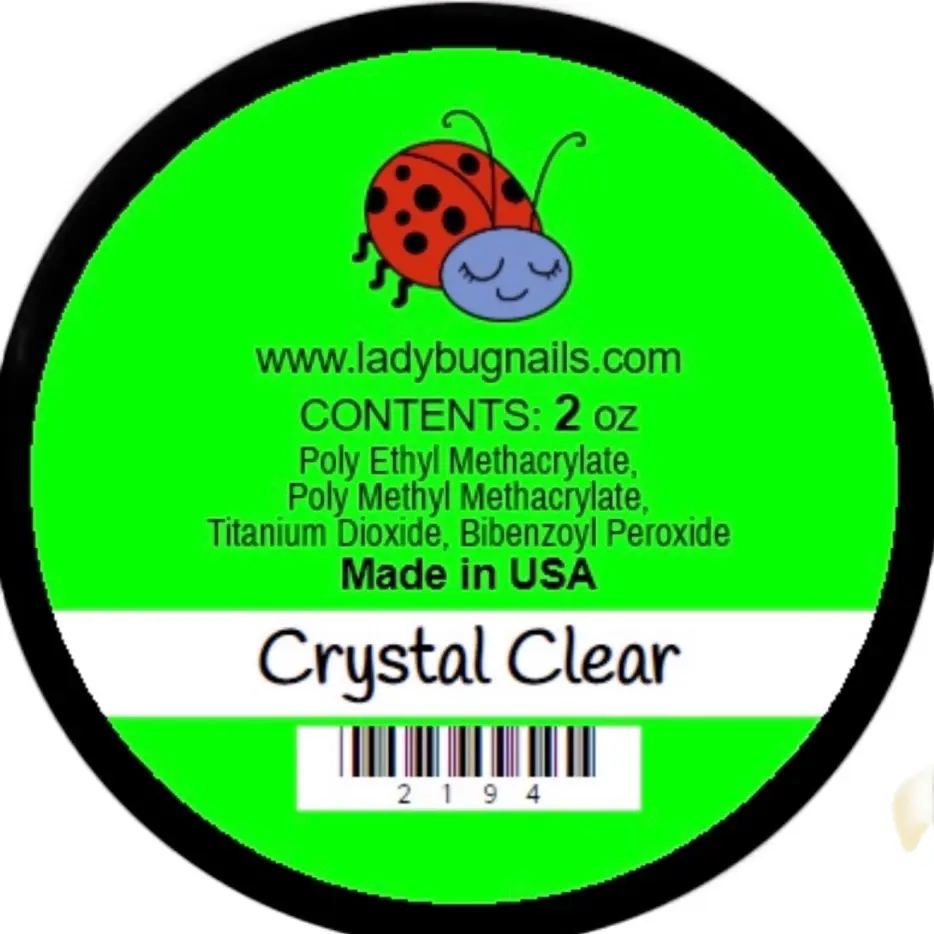 Crystal Clear Acrylic Transparent 2oz acrylic powder is a high-quality, fine powder, non-yellowing, can be used with ALL monomer acrylic nail liquid from other brands,