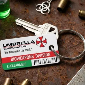 Umbrella Corporation Keychain | Resident Evil Fan Gift, PVC Tag