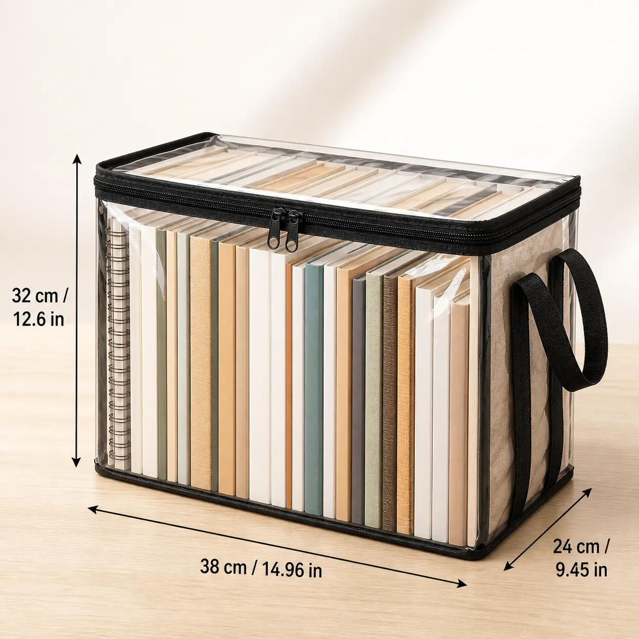 Foldable Book Storage Box, Waterproof Book Organizer Bag for Students, Home, Dormitory and Classroom