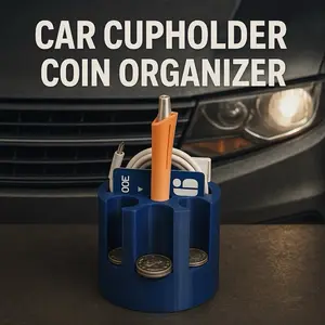 Car Cupholder Organizer – Coin, Pen, & Card Holder | Keeps Car Tidy | Made in USA