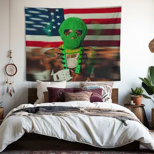 YBoy Tapestry Inspired Horizontal Hanging Decor For Living Room, Bedroom & Office - Easy-Clean Wall Art Gift, Design With Iconic Mask & Flag Motif, Perfect For Fans & Home Decor, Bedroom Artwork, Durable Material