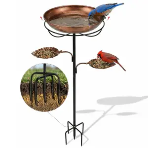Large Metal Bird Bath for Outside, Sturdy Rust-Resistant Design, Detachable Water Bowl & Tool-Free Assembly, Perfect for Garden Decor, Bird Supplies