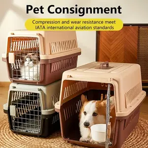 Pet cat kennel, portable cat cage cat bag for cats and dogs outdoor activities, travel pet cage with hanging bowl + diaphragm, handheld and car dog cage dog cat checker box, pet capsule car dog cage