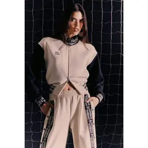 Umbro Mock Neck Scuba Zip Up Jacket - Cream/combo N