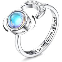 Round Moonstone &Moon Ring