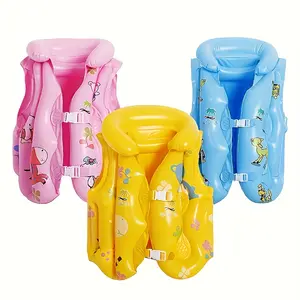 1pc Kids Swimming Vest Adjustable Belt Boys Girls Water Sports Pool Beach Safety Training Floatation Gear Random Color Pattern