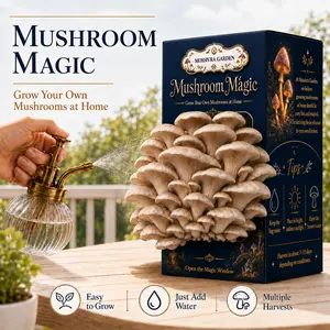 Organic Oyster Mushroom Grow Kit | Easy to Grow Indoors & Outdoors | Balcony, Patio & Garden Friendly | 1–7 Days Harvest | No Soil / No Sun Required | Multiple Harvests | Non-GMO | Perfect for Home Kitchen & Gardening Enthusiasts | Gift for Adults & Kids