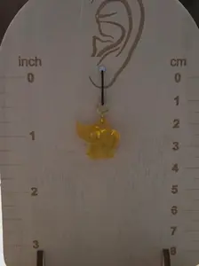Yellow Elephants Dangly Plastic Hook Earrings