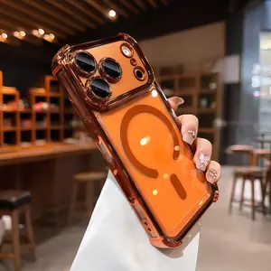 Simple high permeability magnetic phone case for iPhone 17 Air17/16/15/14/13/12/11Pro Max All inclusive four corner anti drop lens protection Hard case phone protective cover