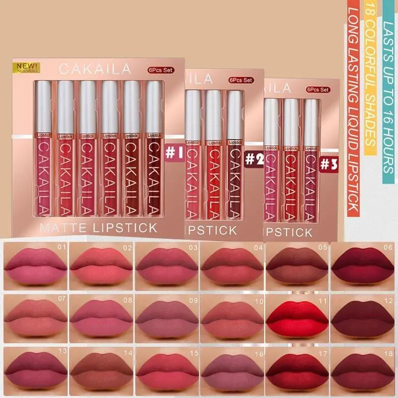 6Pcs Matte Liquid Lipstick Set, a Hydrating and Long-Lasting Multi-pack that Applies Smoothly, Perfect for Back to School Lip Makeup, Apply Smoothly, Hypoallergenic, Non-Stick Cup, Students, Waterproof, Lip Gloss, Smoothing, Cosmetic, Lip Care