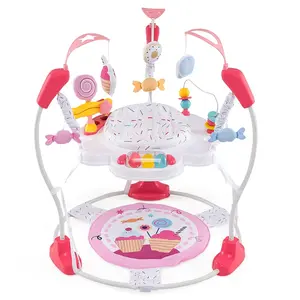 Costzon Baby Jumpers and Bouncers, Infant Activity Center with Music Lights Sounds, 360° Rotating Seat and 3 Adjustable Heights, Baby Play and Learning Center for 6-12 Months