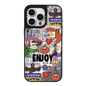 Graffiti Art Happy Moments Girls Phone Case for iPhone17 Pro Max 16 Pro 15 Anti Fall Shockproof Protection