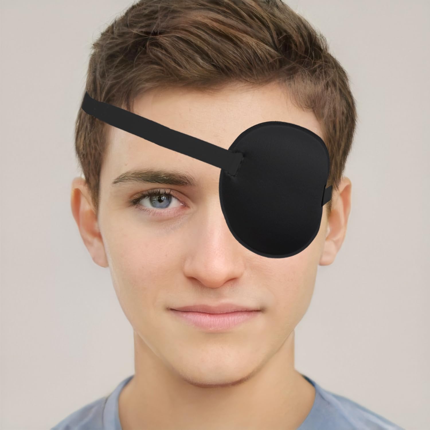 Adjustable Eye Patch (2 Pack) - Breathable Medical Eye Patch for Amblyopia & Lazy Eye Treatment, Left/Right Eye Occlusion, Comfortable for Kids and Adults, Black
