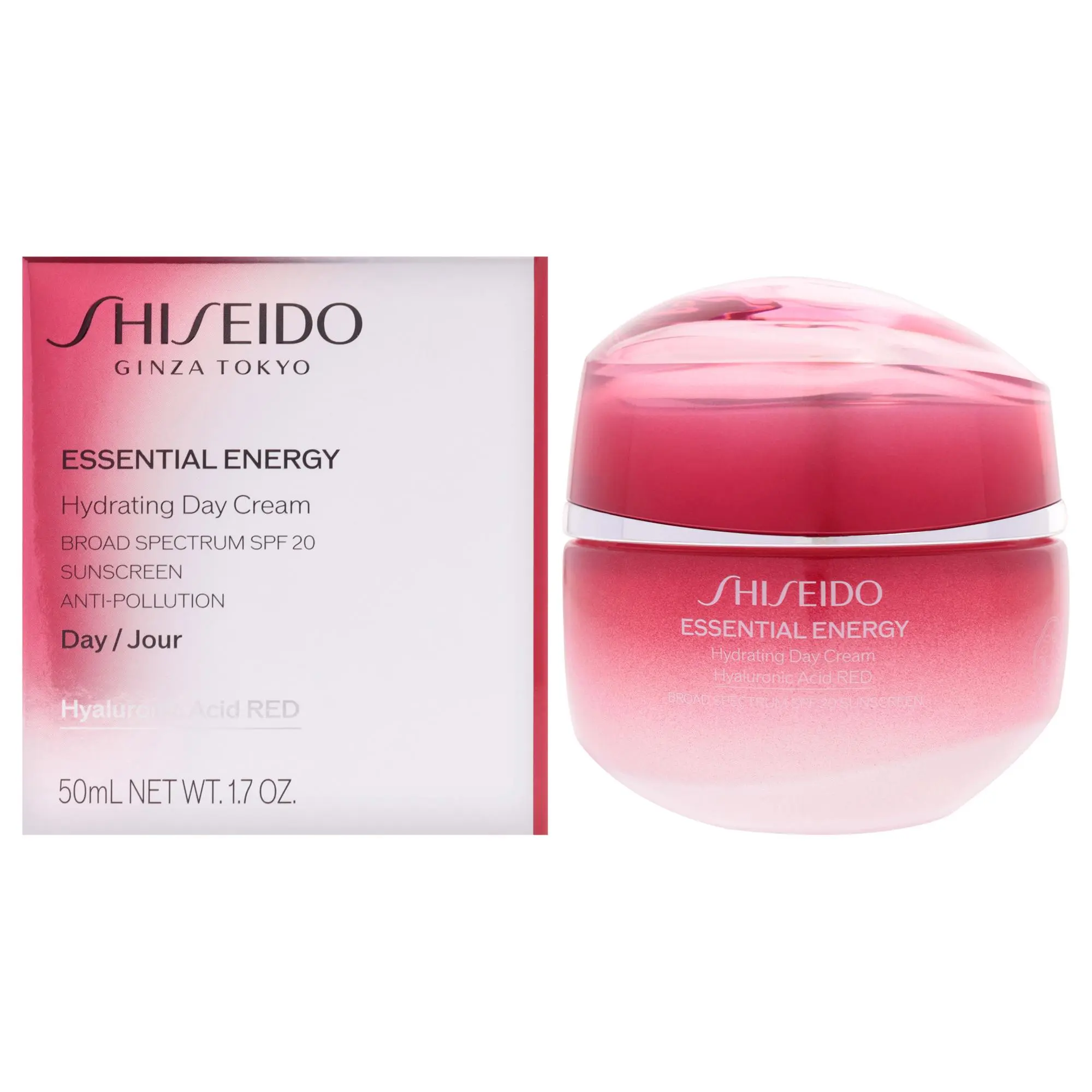 Shiseido Essential Energy Hydrating Daily Moisturizer Sunscreen for Women - SPF 20, 1.7oz Cream with UV Protection