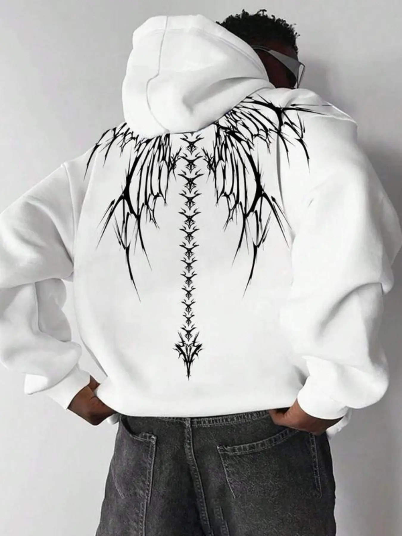 Cyber Sigilism Fallen Angel Wings Hoodie | Opium Core Aesthetic