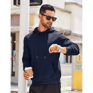 COOFANDY Men's Hooded Sweatshirts Long Sleeve Casual Waffle Knit Pullover Hoodies with Kanga Pocket