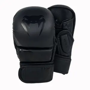 Professional Mma Boxing Gloves, Thickened PU Material, Reinforced Finger Joints, Adjustable Velcro Closure, Breathable Half-Finger Mitts, Ufc Gloves
