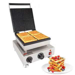 AP-505 Belgian Waffle Iron | Press Type | 4 Square Waffles | Professional Use | Stainless Steel | Nonstick