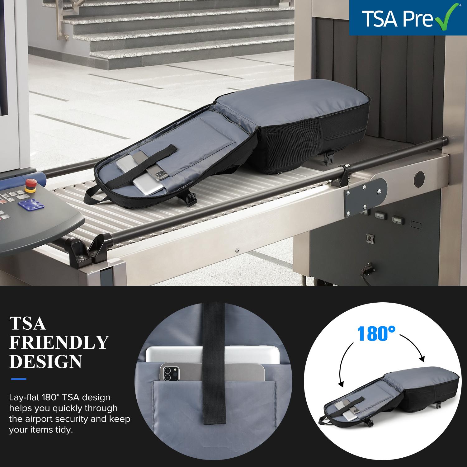 YAMTION 15 Inch Laptop Backpack, Large Capacity Backpack with USB Charging Port & Headphone Jack, Water Resistant Multi-Compartment Bookbag for Teens, College Students, Working Adults, School, Work, Office, Business Trips, Travel & Daily Commute