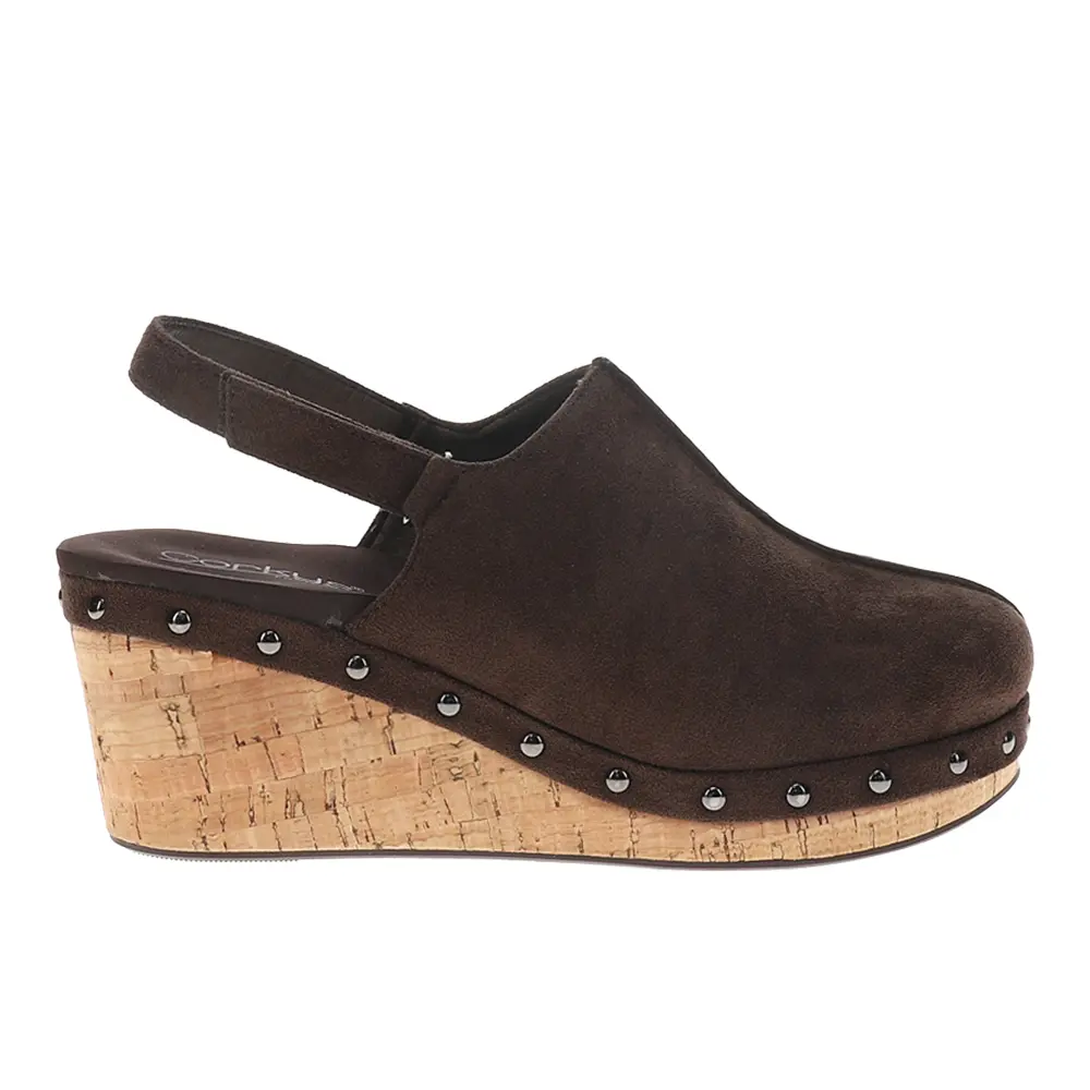 Corkys Womens Make Em Blush Studded Clogs Casual - Brown Corkys Womens Make Em Blush Studded Clogs Casual - Brown