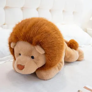 Super Cute Zoo Lion Plush Toys High Quality Stuffed Sitting&Lying Lion Doll Warm Cozy Hugging Animal Doll Kids Companion