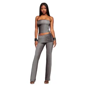 TRINITY 2-IN-1 SKIRT PANT - STRIPE