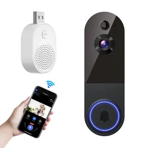 Wireless Video Doorbell Camera with Doorbell Receiver, Battery Powered, Ai Human Detection, Night Vision, Cloud Storage, Two-Way Talk, Wireless Wifi Doorbell