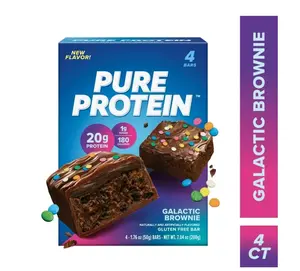 Pure Protein Galactic Brownie Bars 20g Protein Gluten Free 1.76 oz 4 Count High Protein Snack Bars US New Flavor